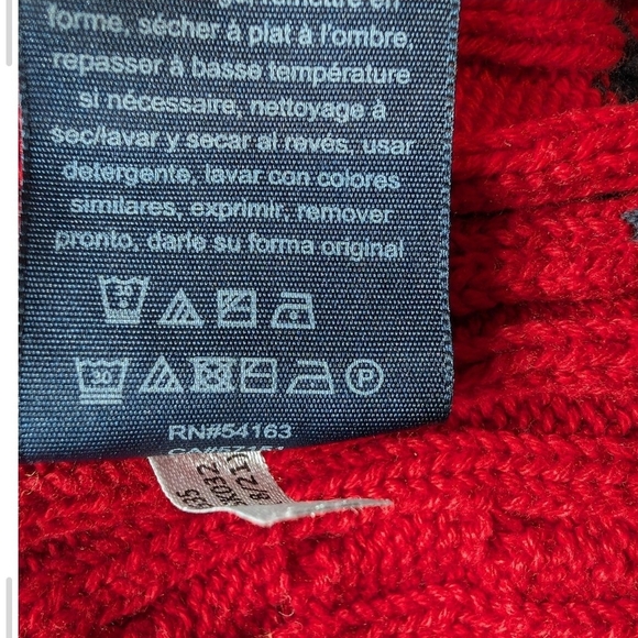 Pre-owned Tommy Hilfiger Red Sweater with Striped Hem - Picture 7 of 9